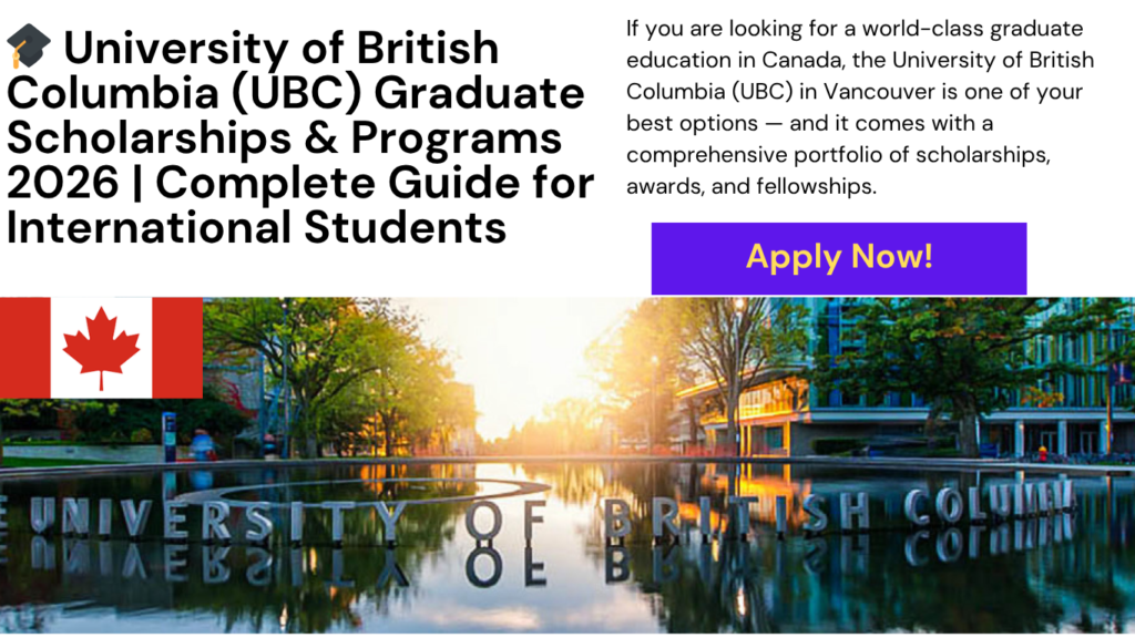 University of British Columbia graduate scholarships 2026 international students Canada