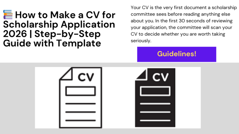 how to make a CV for scholarship application 2026