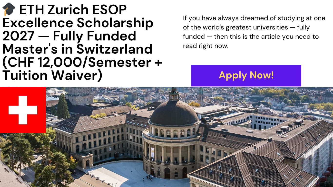 ETH Zurich Excellence Scholarship ESOP 2027