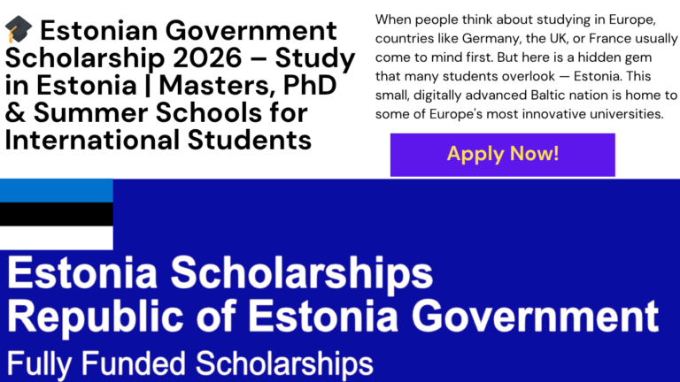 Estonian Government Scholarship 2026 International Students