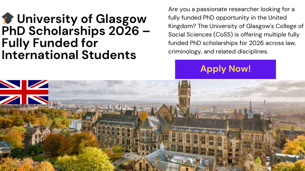 University of Glasgow PhD Scholarships 2026
