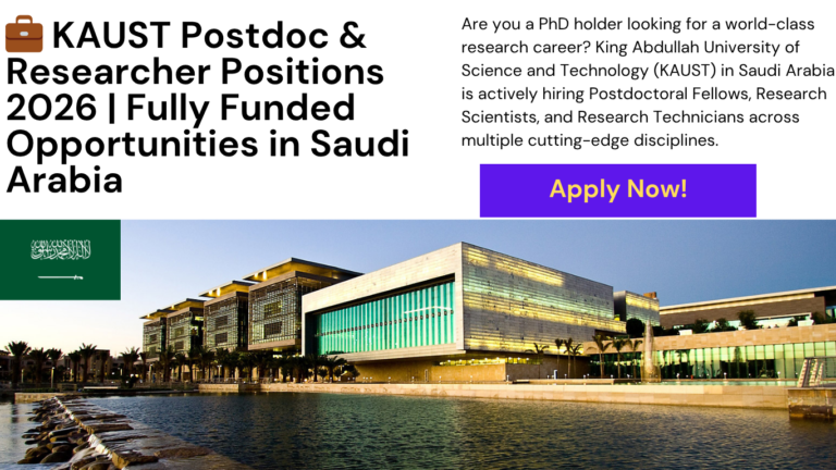 KAUST Postdoctoral Researcher Positions 2026