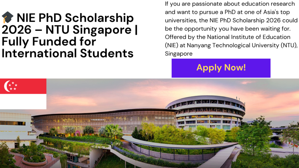 NIE PhD Scholarship 2026 Singapore