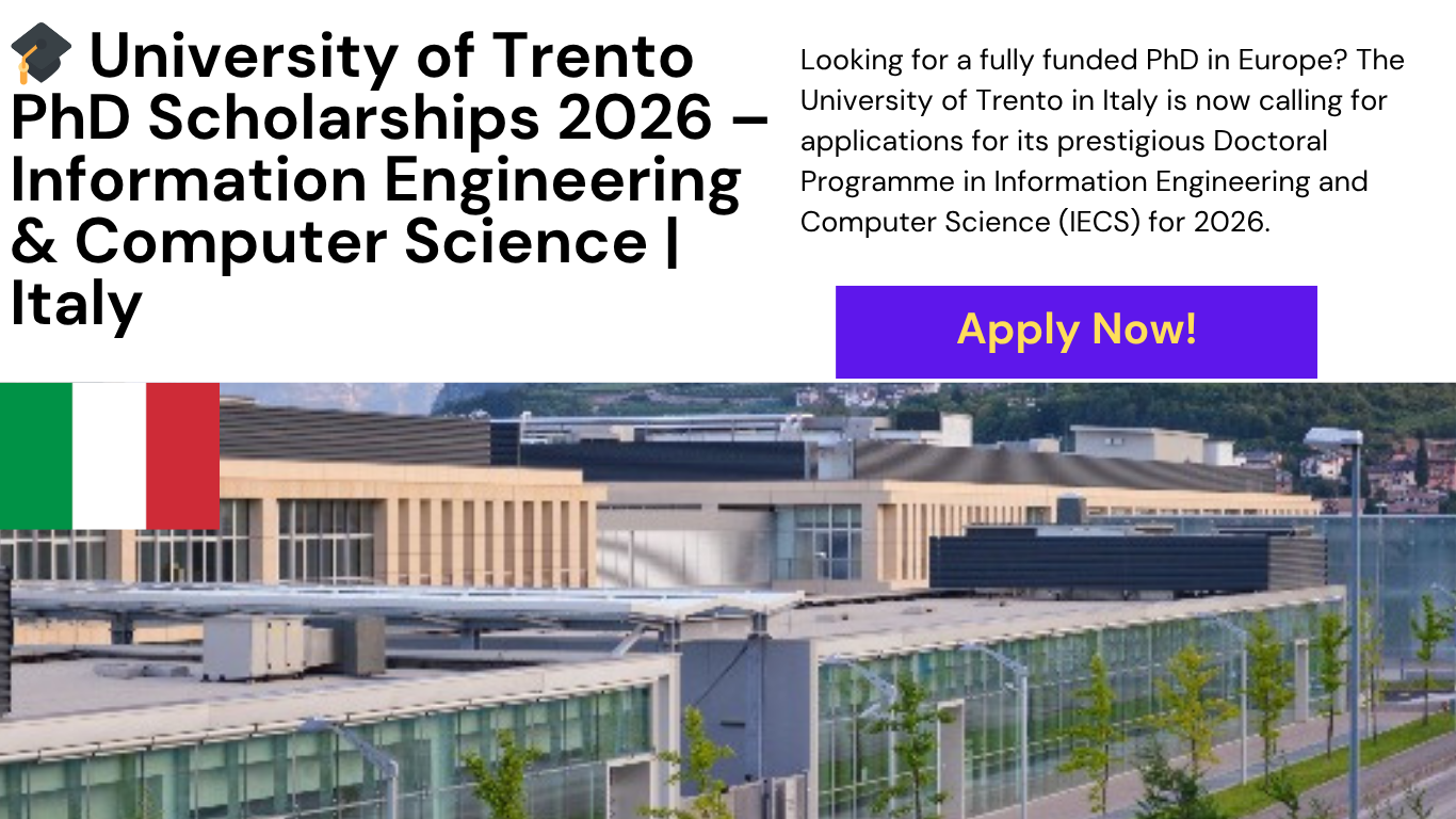University of Trento PhD Information Engineering Computer Science 2026
