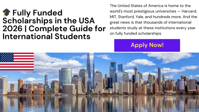 fully funded scholarships in USA 2026 for international students