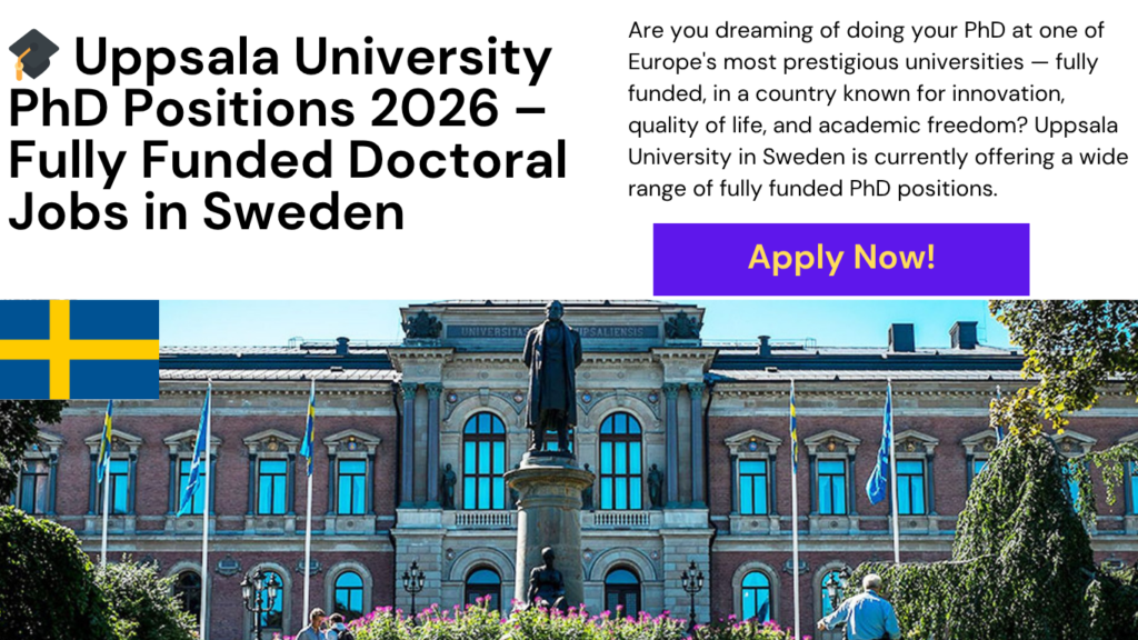 Uppsala University PhD Positions 2026
