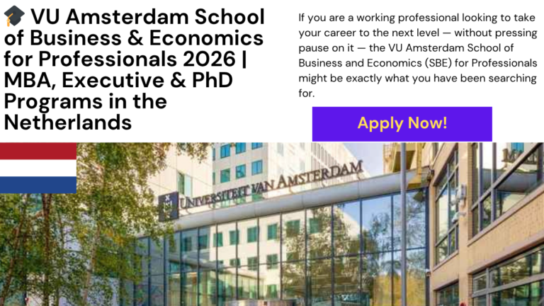 VU Amsterdam School of Business and Economics for Professionals 2026