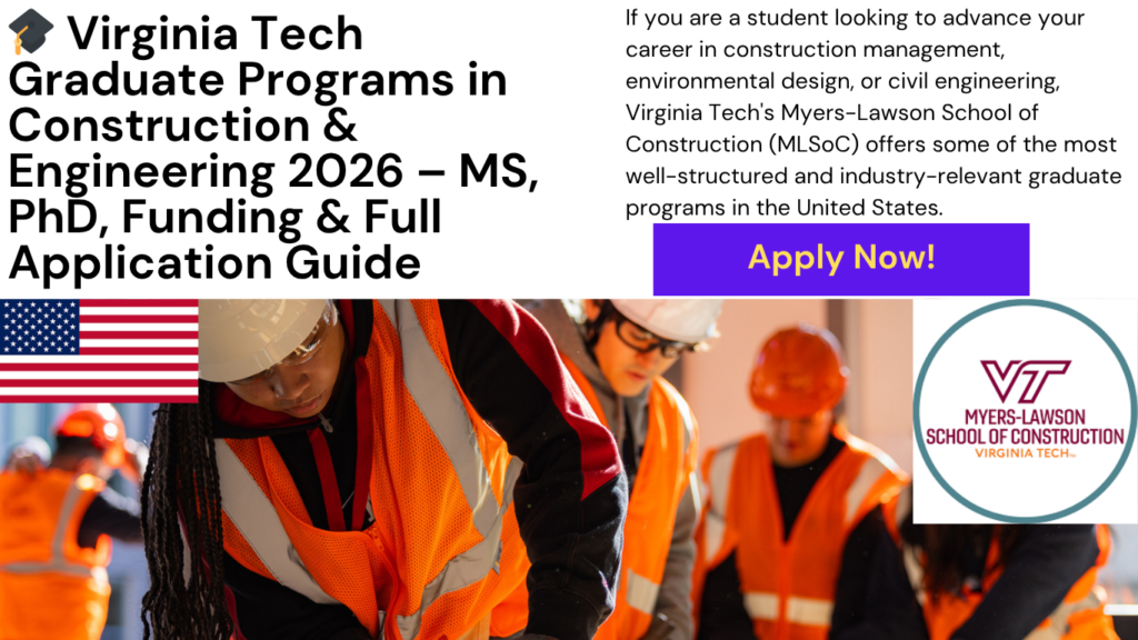 Virginia Tech Graduate Programs Construction Management 2026