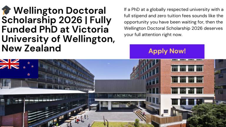 Wellington Doctoral Scholarship 2026