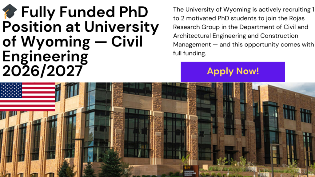 PhD studentship University of Wyoming 2026