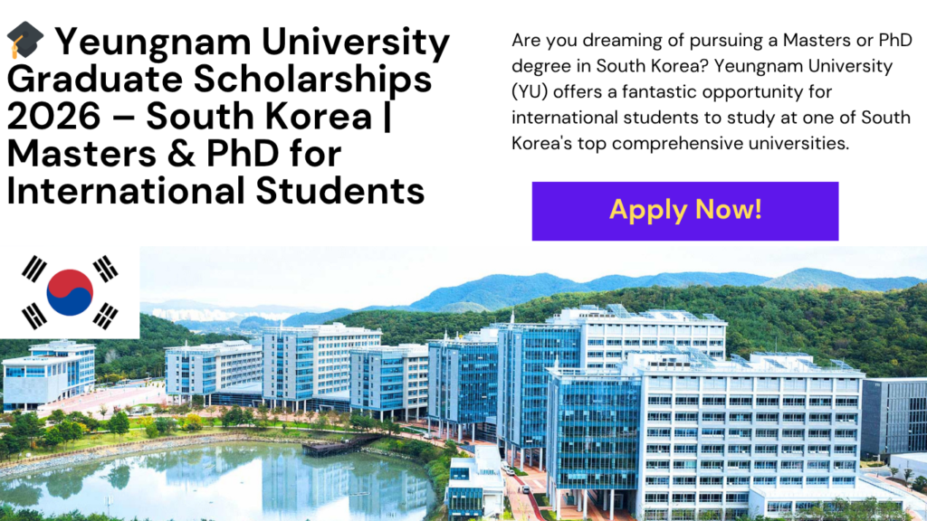 Yeungnam University Graduate Scholarships 2026