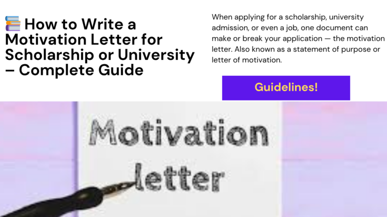 How to Write a Motivation Letter