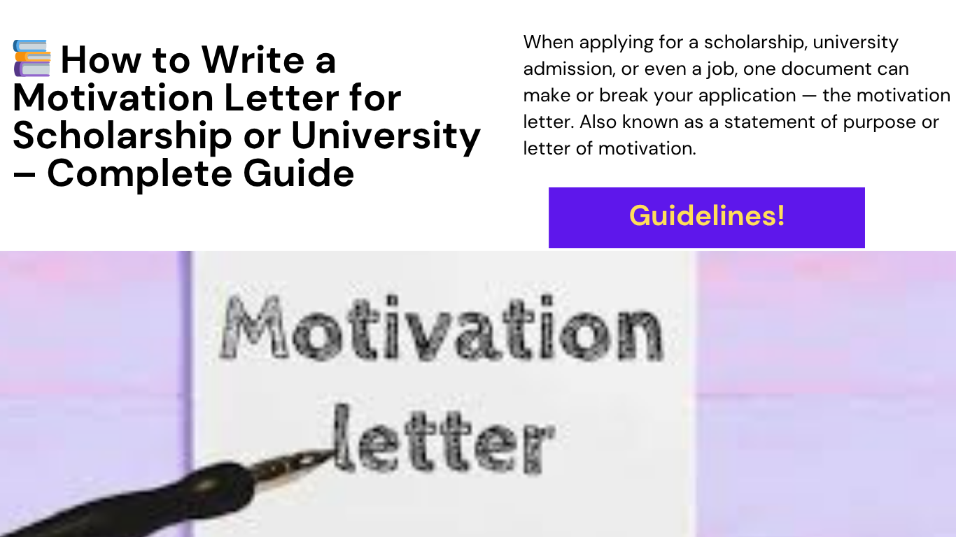 How to Write a Motivation Letter