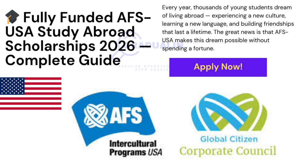 AFS USA study abroad scholarships