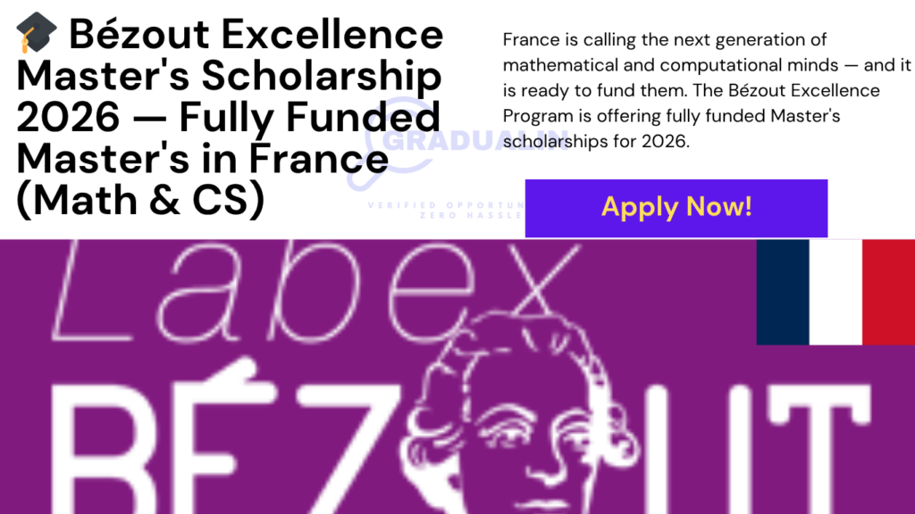 Bézout Excellence Master's Scholarship 2026 France