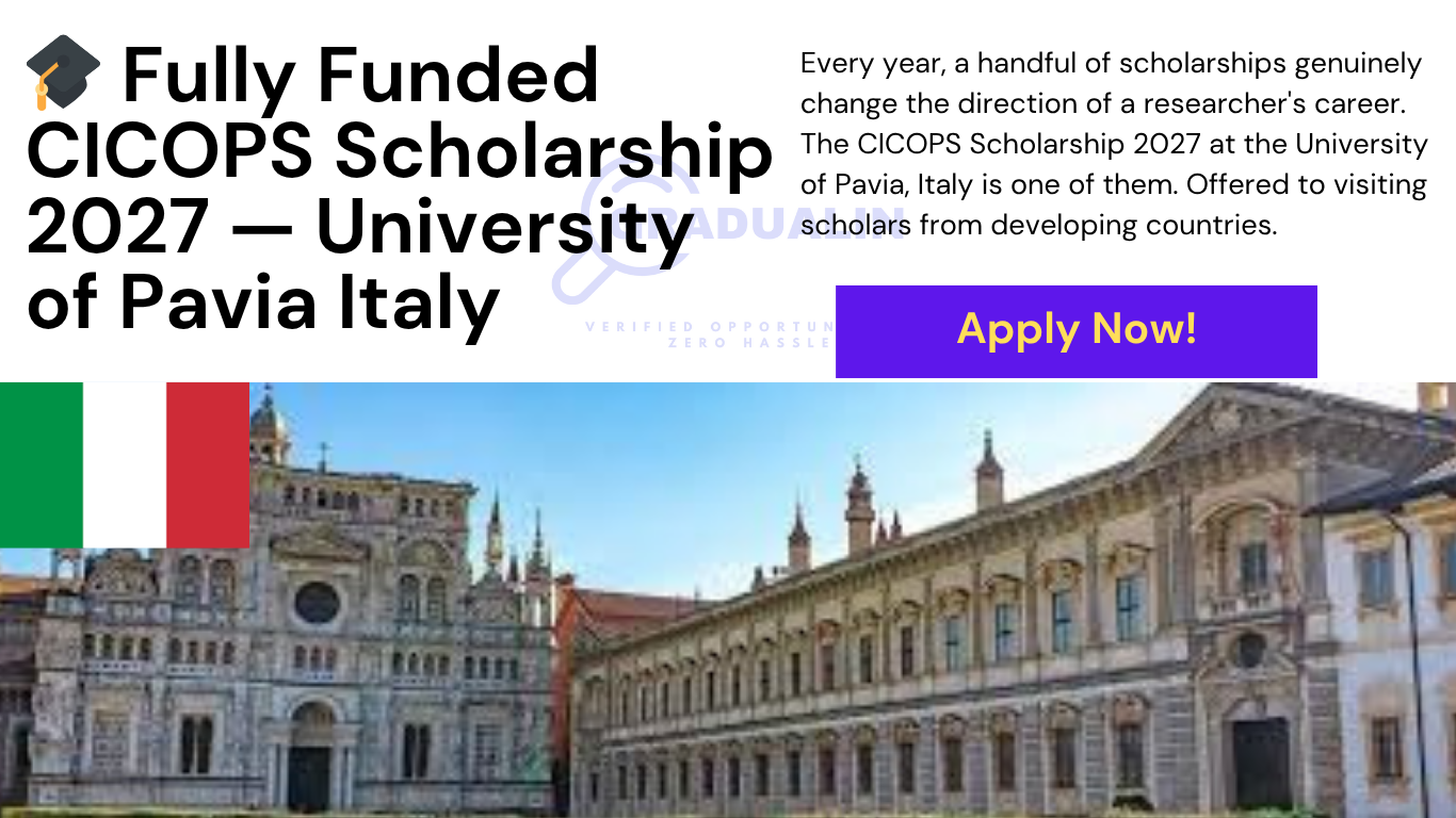 CICOPS Scholarship 2027 University of Pavia