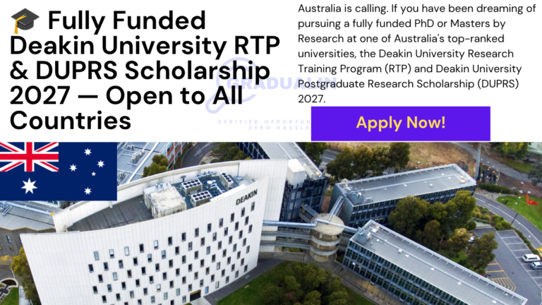 Deakin University RTP DUPRS Scholarship 2027