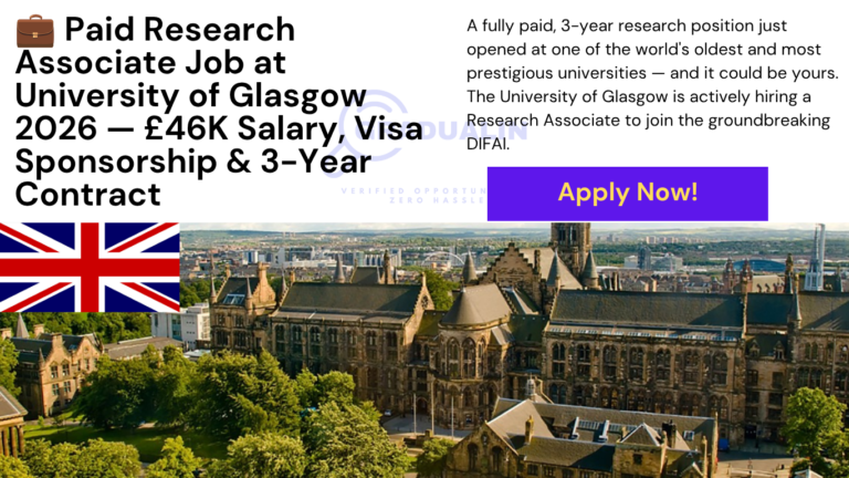 Research Associate University of Glasgow 2026