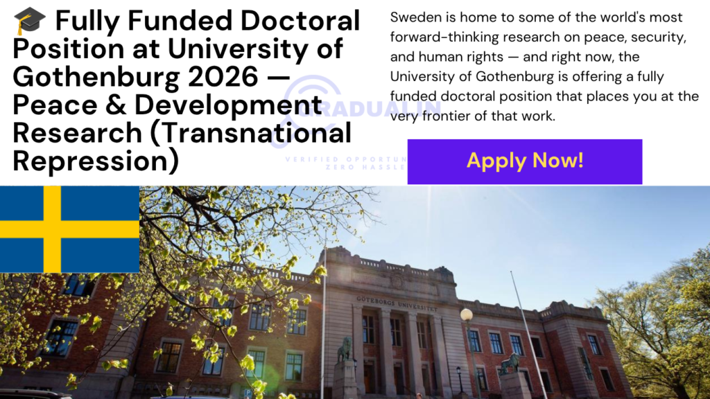 doctoral scholarship University of Gothenburg 2026