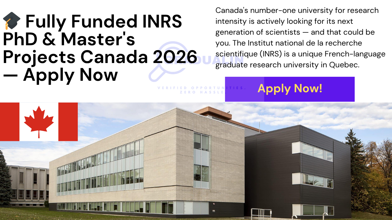 INRS PhD scholarship Canada 2026