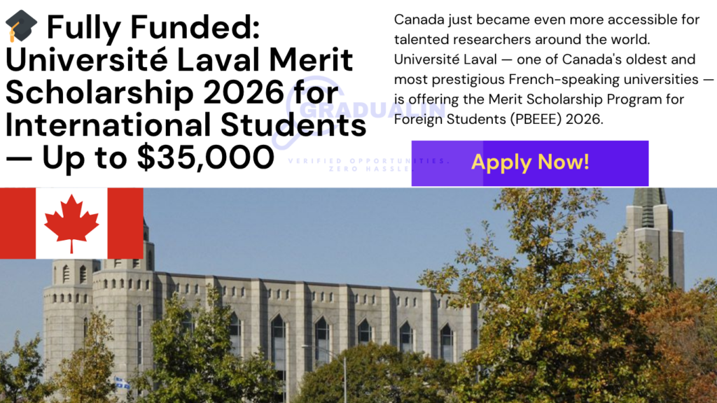 Université Laval Merit Scholarship for International Students