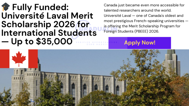 Université Laval Merit Scholarship for International Students