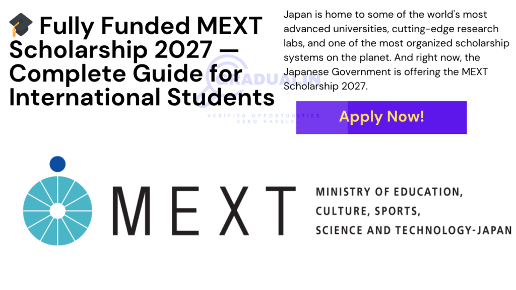 MEXT Scholarship 2027