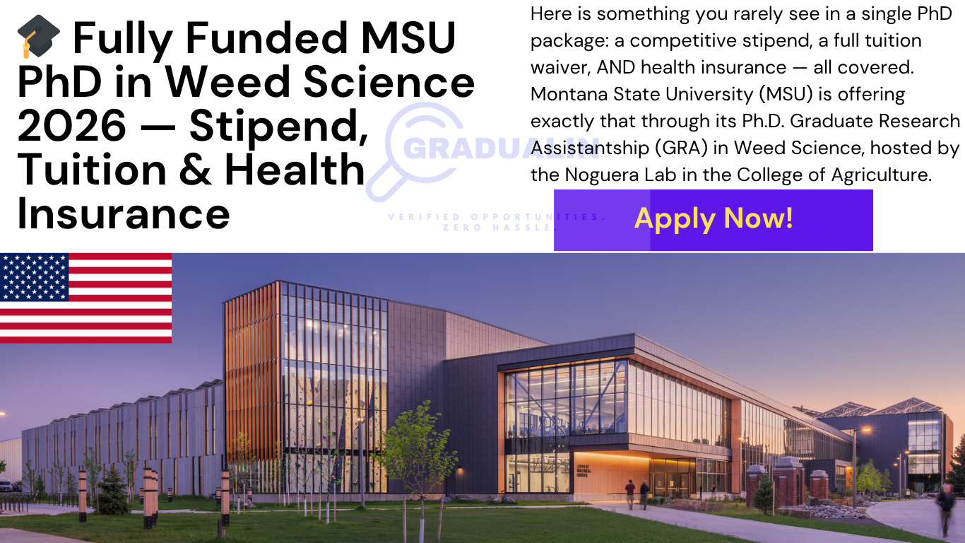 Montana State University PhD Weed Science assistantship 2026