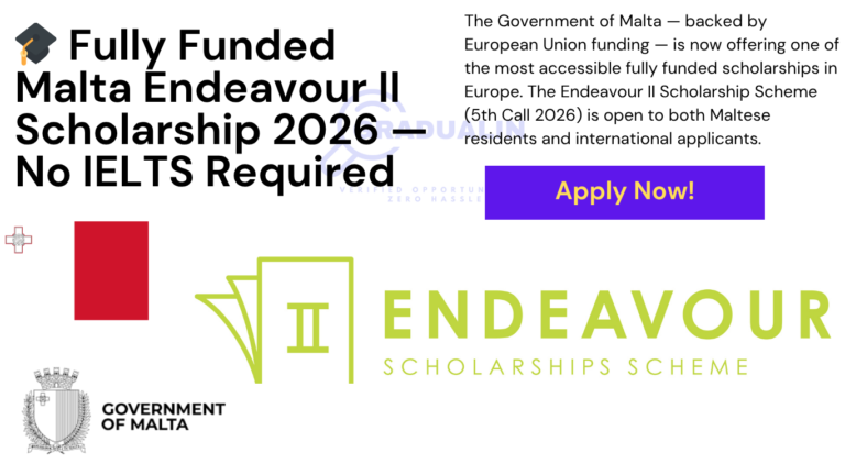 Malta Government Endeavour Scholarship 2026