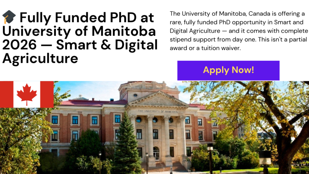 PhD scholarship University of Manitoba 2026