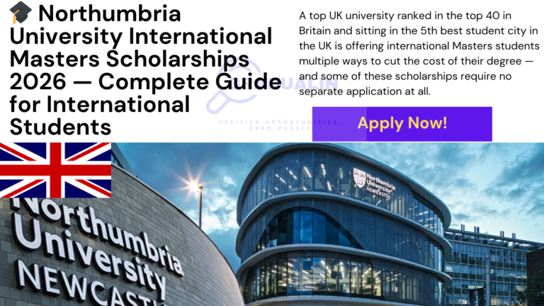 Northumbria University international Masters scholarship