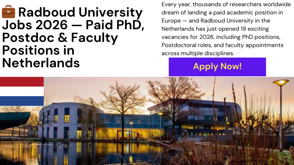 Radboud University job opportunities 2026
