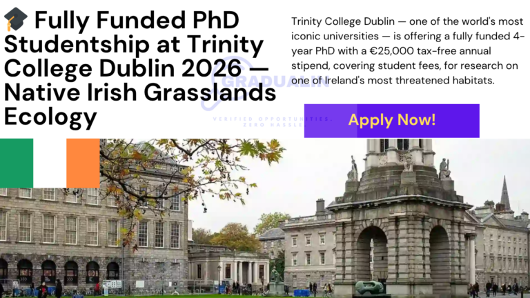 fully funded PhD Ireland ecology 2026