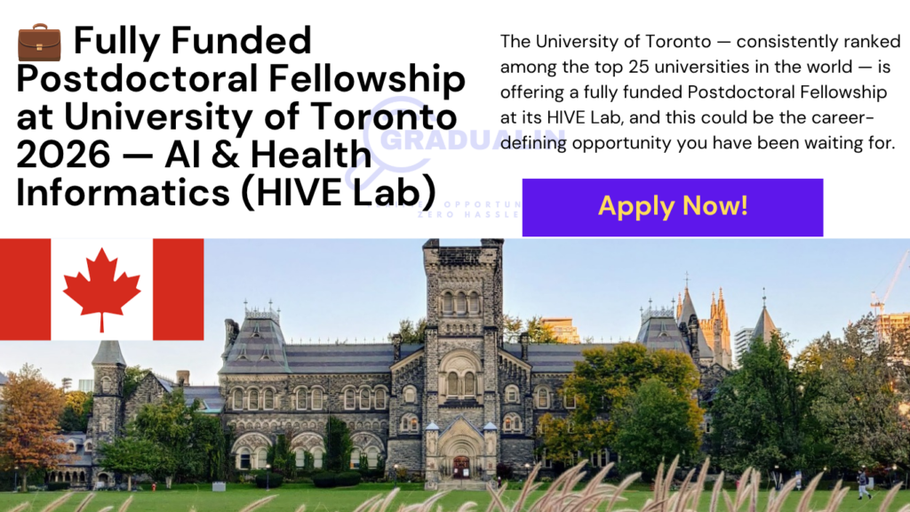 postdoctoral fellowship University of Toronto AI health informatics 2026