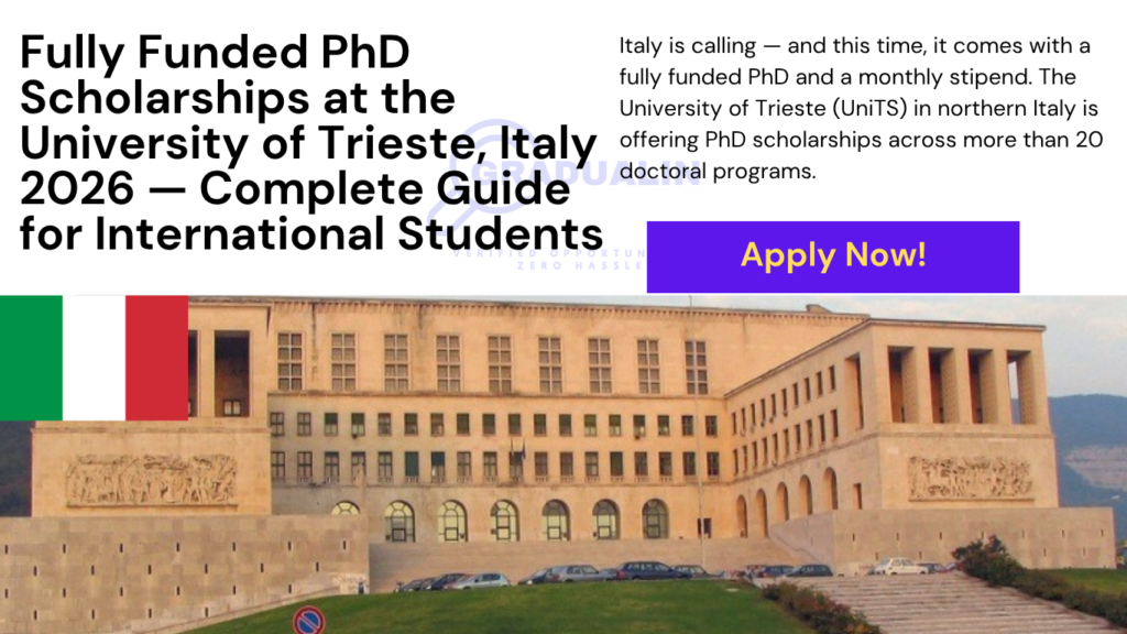 University of Trieste PhD scholarship 2026