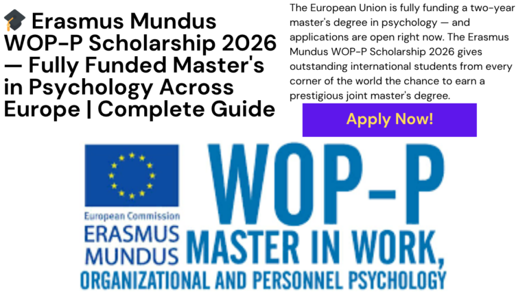 Erasmus Mundus WOP-P Scholarship 2026 international students