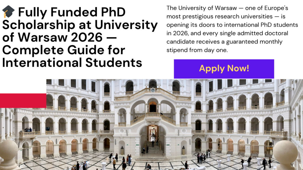 University of Warsaw PhD scholarship 2026 international students