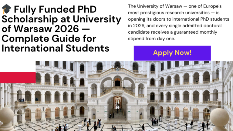 University of Warsaw PhD scholarship 2026 international students