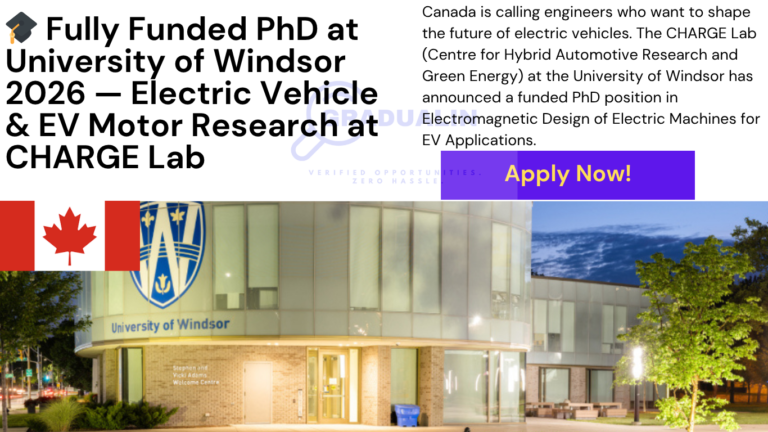 University of Windsor PhD Electric Vehicle Engineering 2026