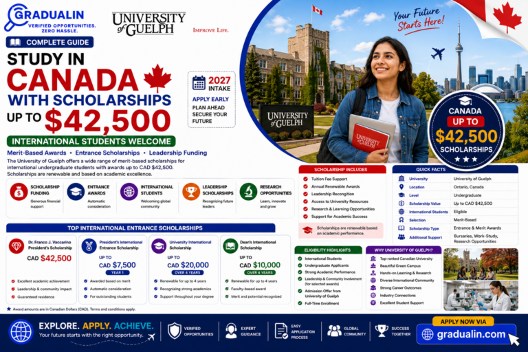 University of Guelph scholarships for international students 2027