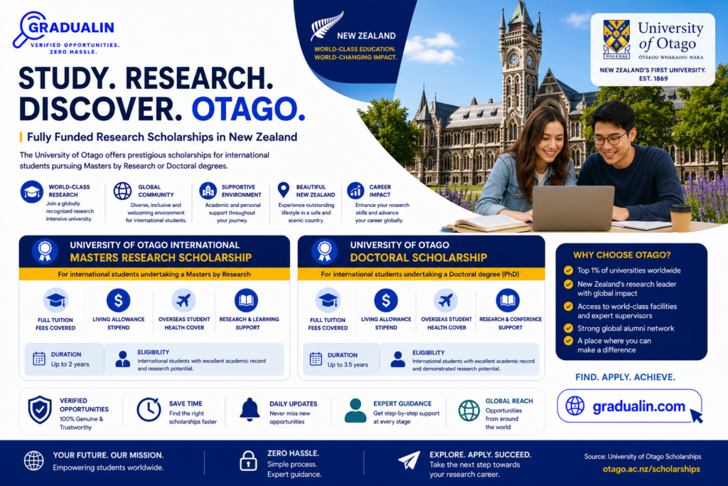 University of Otago Scholarships 2026 international students