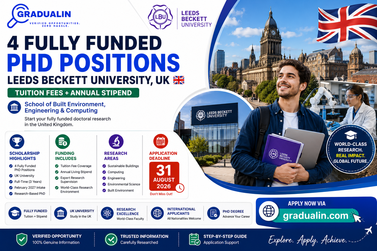 Leeds Beckett University PhD studentships 2026