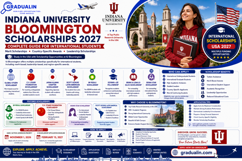 IU Bloomington scholarships for international students 2027