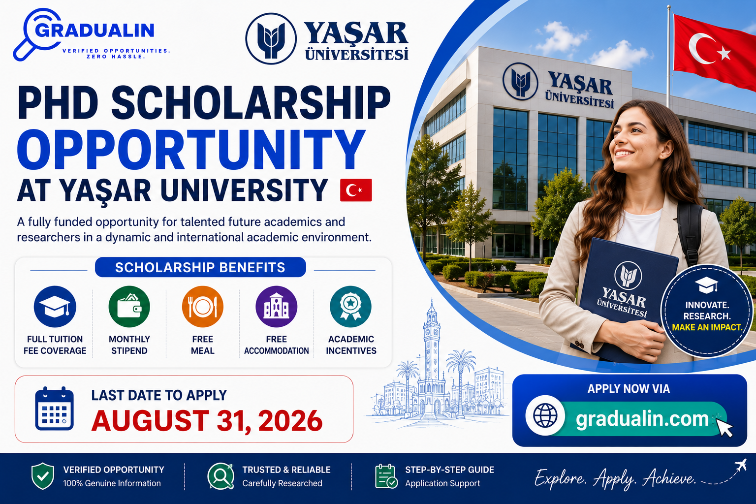 Yasar University scholarships 2026