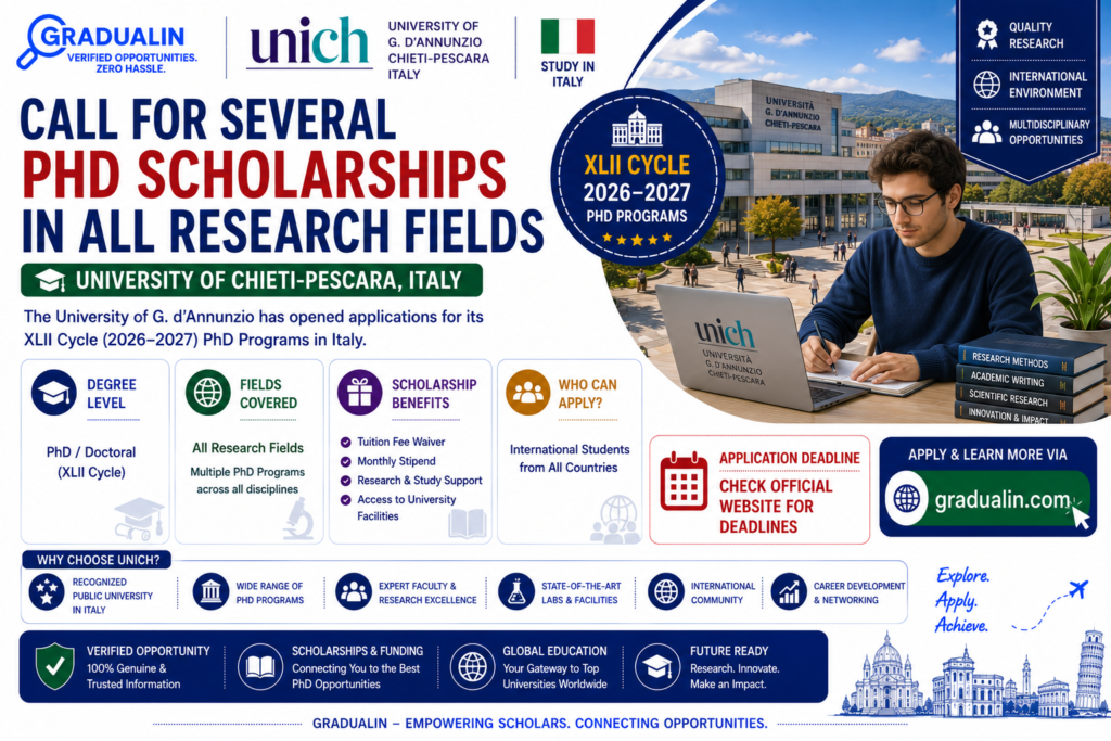 University of Chieti-Pescara PhD Scholarship 2026