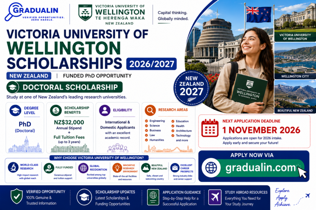 Wellington Doctoral Scholarship 2026