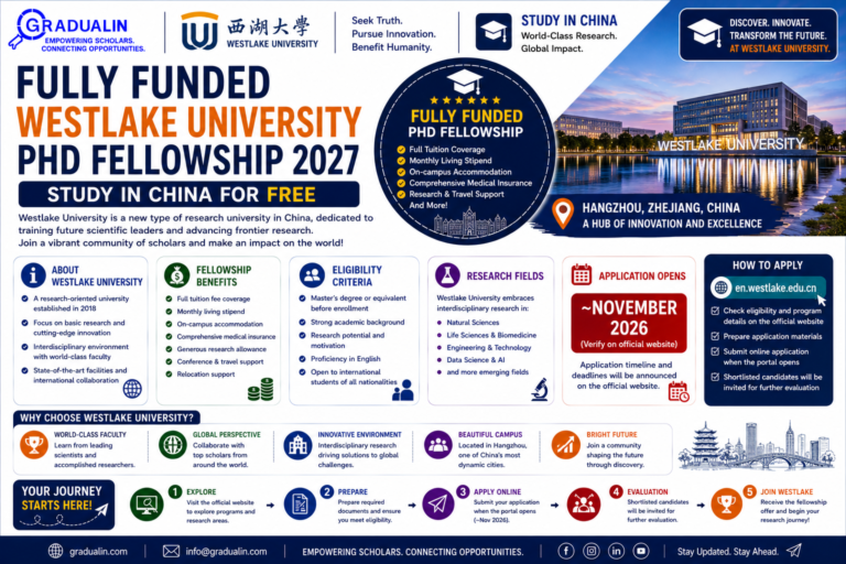 Westlake University PhD scholarship 2027