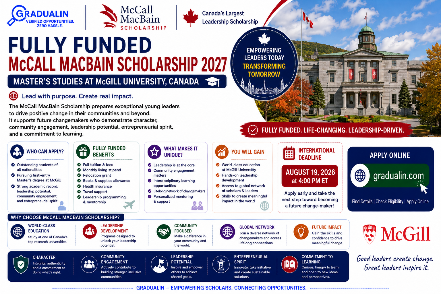 McCall MacBain Scholarship 2027