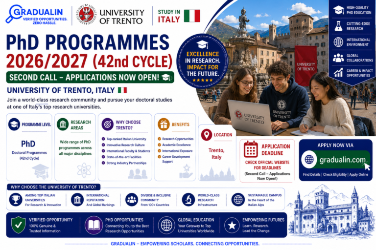 University of Trento PhD scholarships