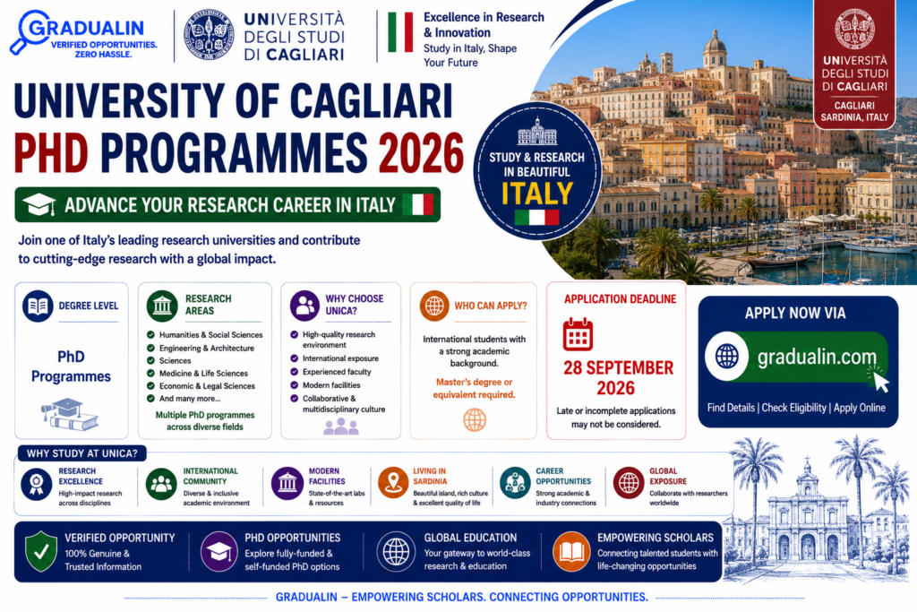 University of Cagliari PhD programmes 2026